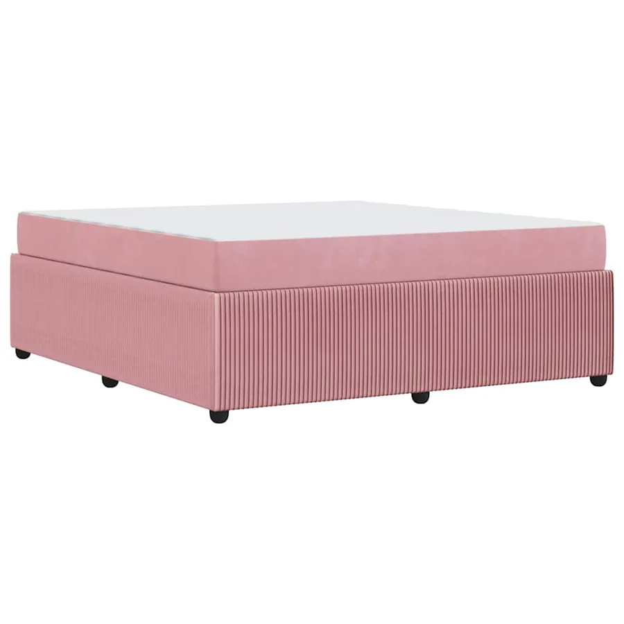 Cadre de lit avec matelas Rose 180 x 200 cm tissu - 7