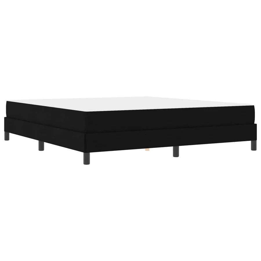 Lit à ressorts avec matelas Noir 180 x 200 cm tissu - 4
