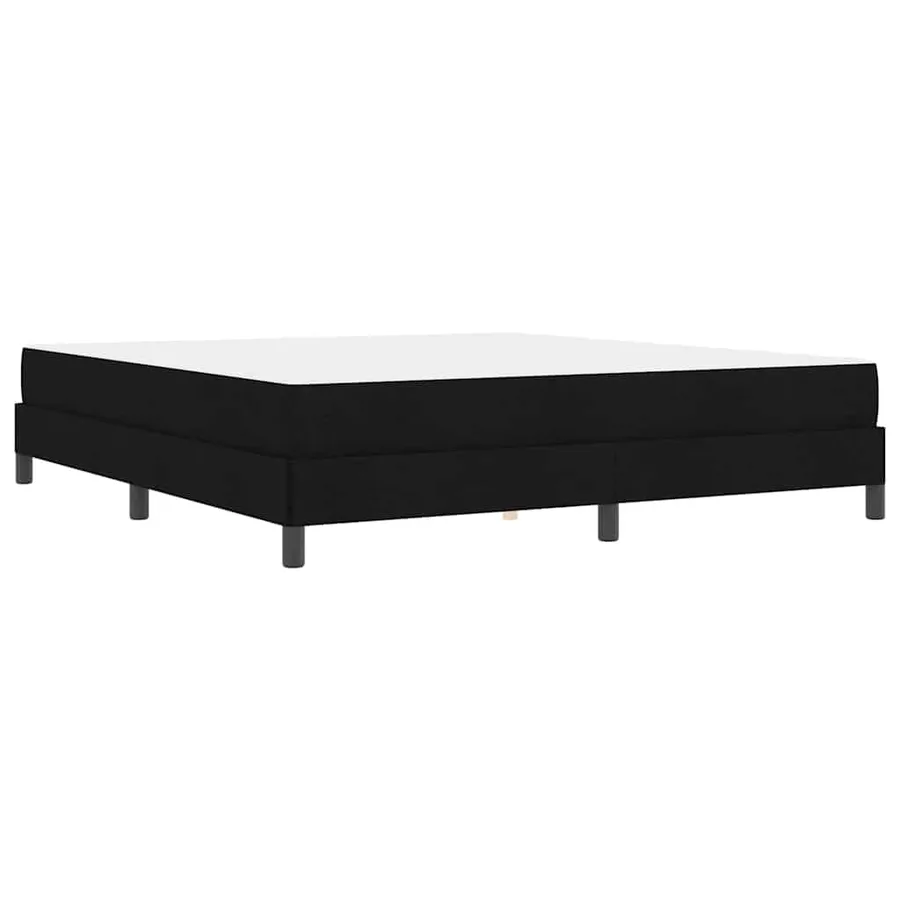 Lit à ressorts avec matelas Noir 180 x 200 cm tissu - 9