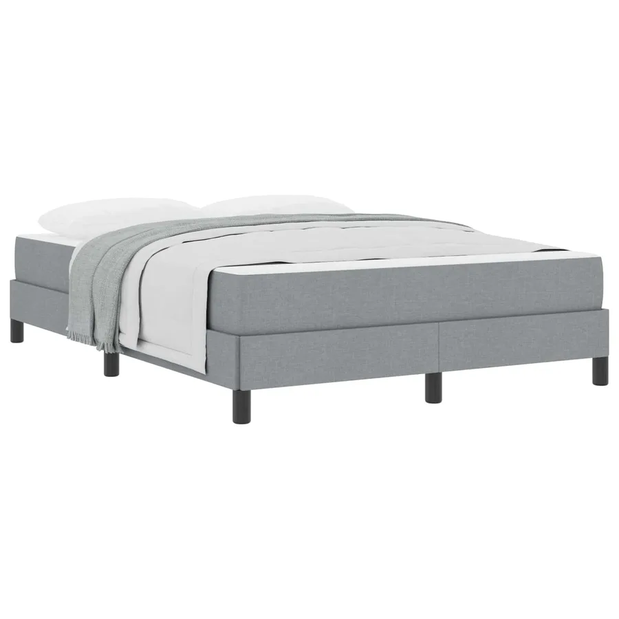 Lit à ressorts avec matelas Gris clair 160 x 200 cm tissu - 2