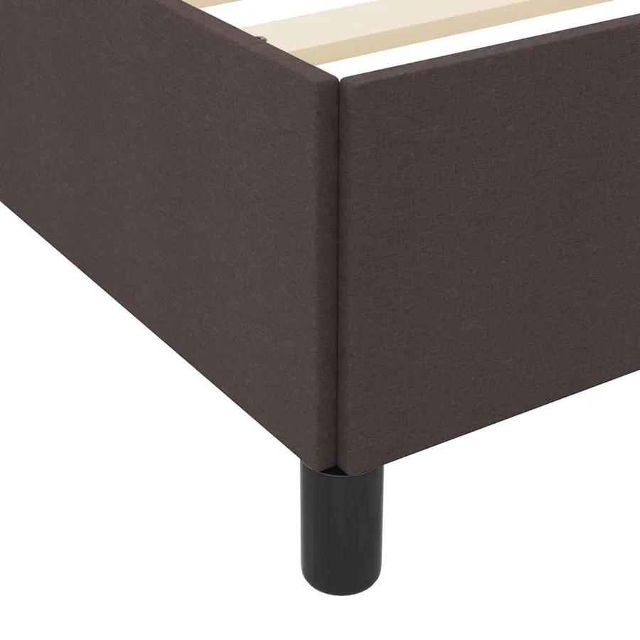 Lit à ressorts Marron foncé 80 x 200 cm tissu - 9