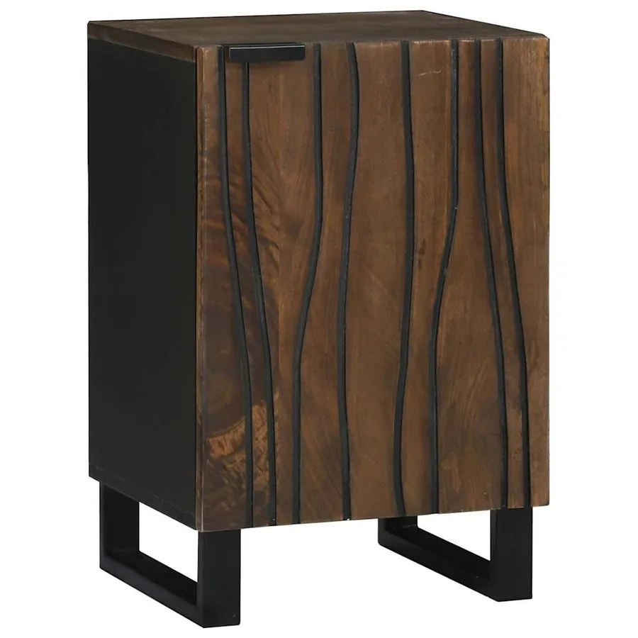 Meuble de Lavabo de Salle de Bain Noyer 38 x 33,5 x 58 cm - 2