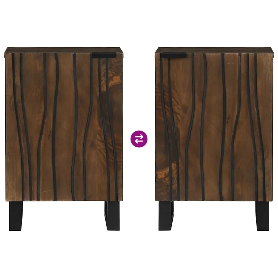 Meuble de Lavabo de Salle de Bain Noyer 38 x 33,5 x 58 cm - 8