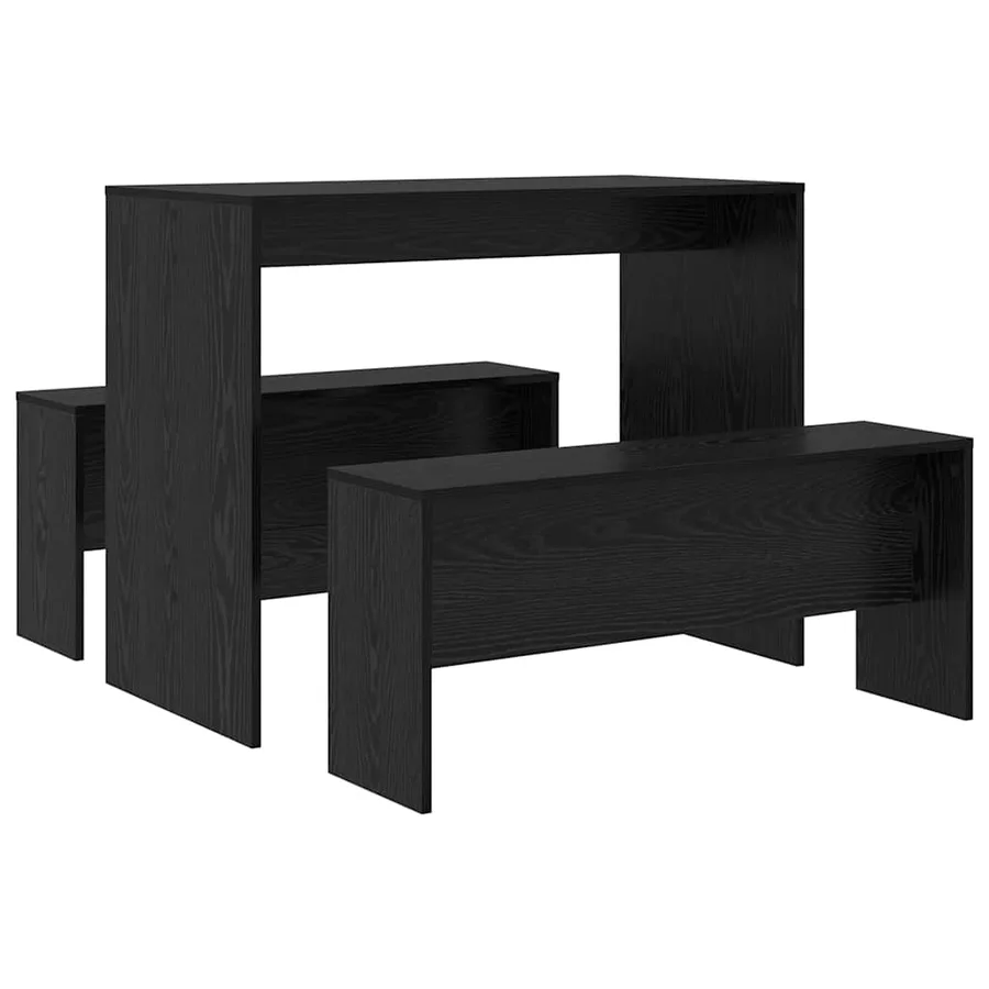 Ensemble de salle à manger 2 pcs Chêne noir Bois d'ingénierie - 7