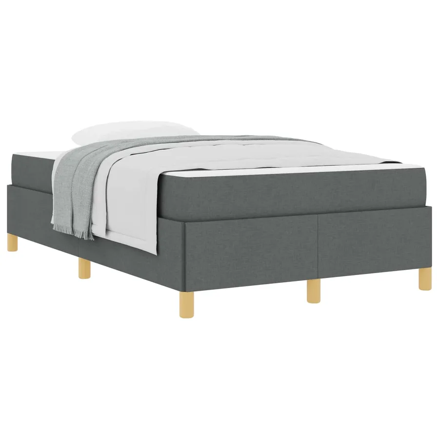 Cadre de lit avec matelas Gris foncé 120 x 190 cm tissu - 2