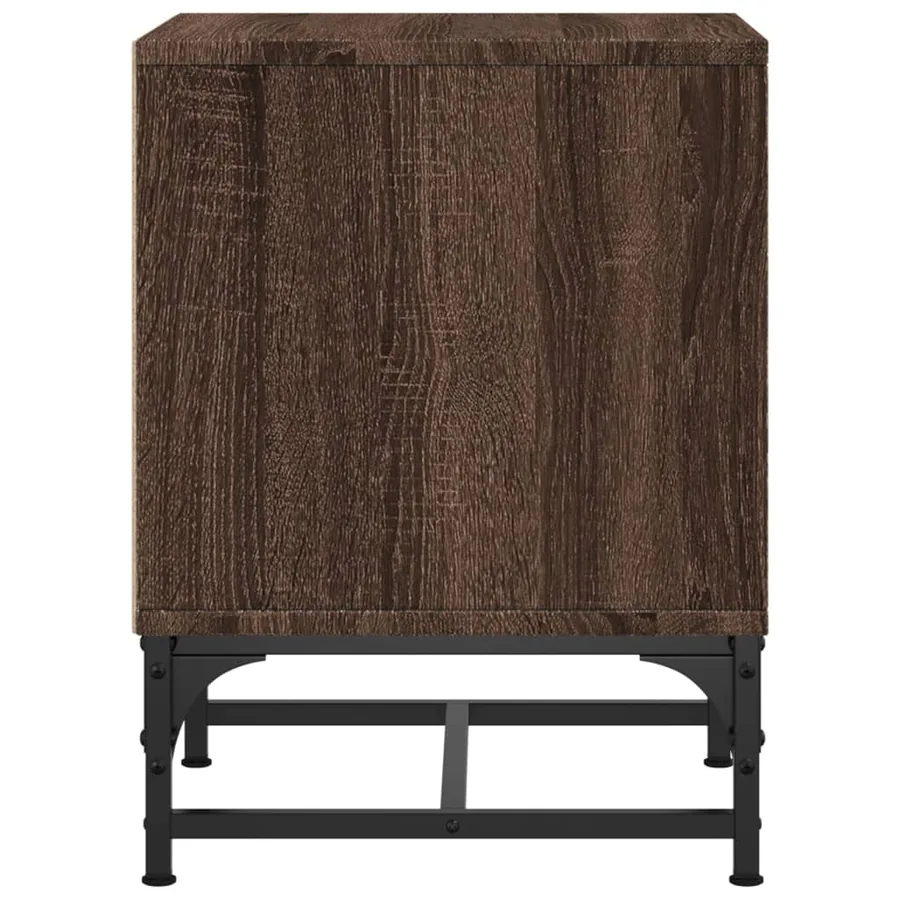 Tables de chevet et portes vitrées 2pcs chêne marron 35x37x50cm - 8