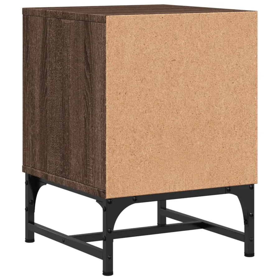 Tables de chevet et portes vitrées 2pcs chêne marron 35x37x50cm - 9