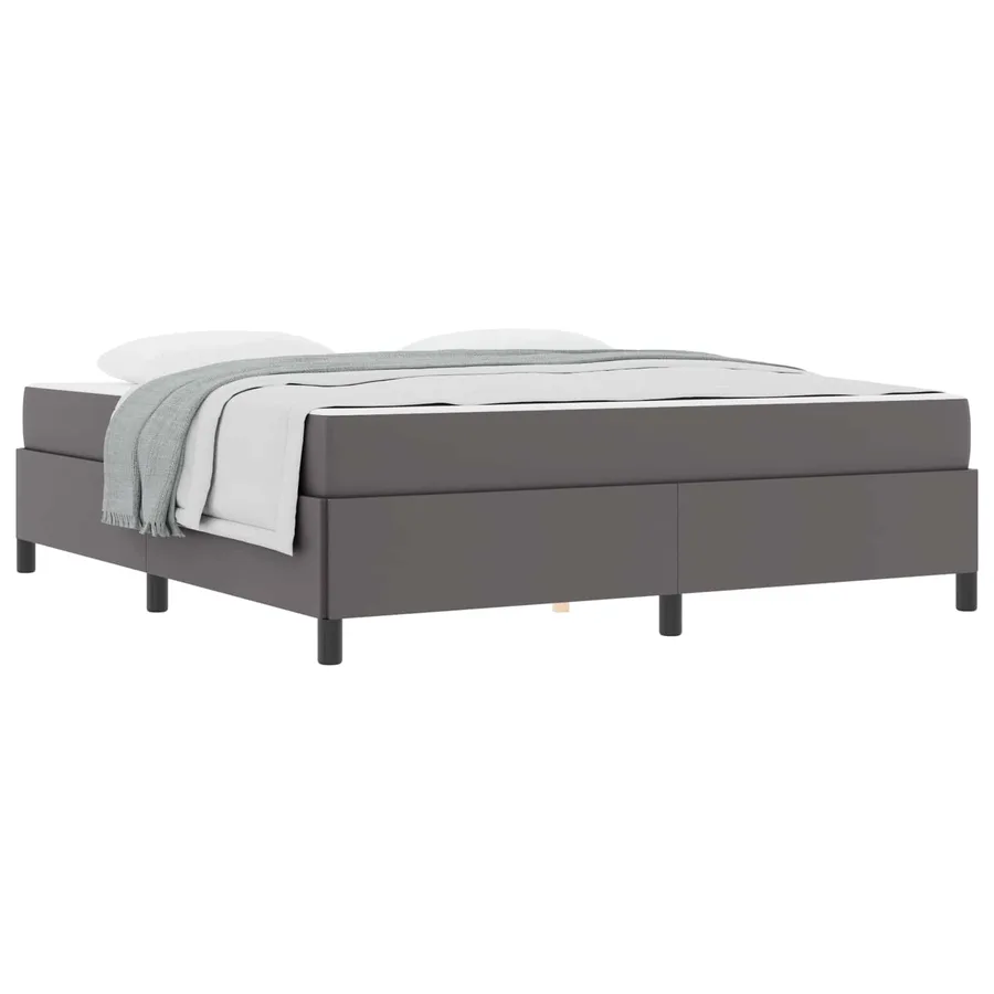 Cadre de lit avec matelas Gris 180 x 200 cm tissu - 2