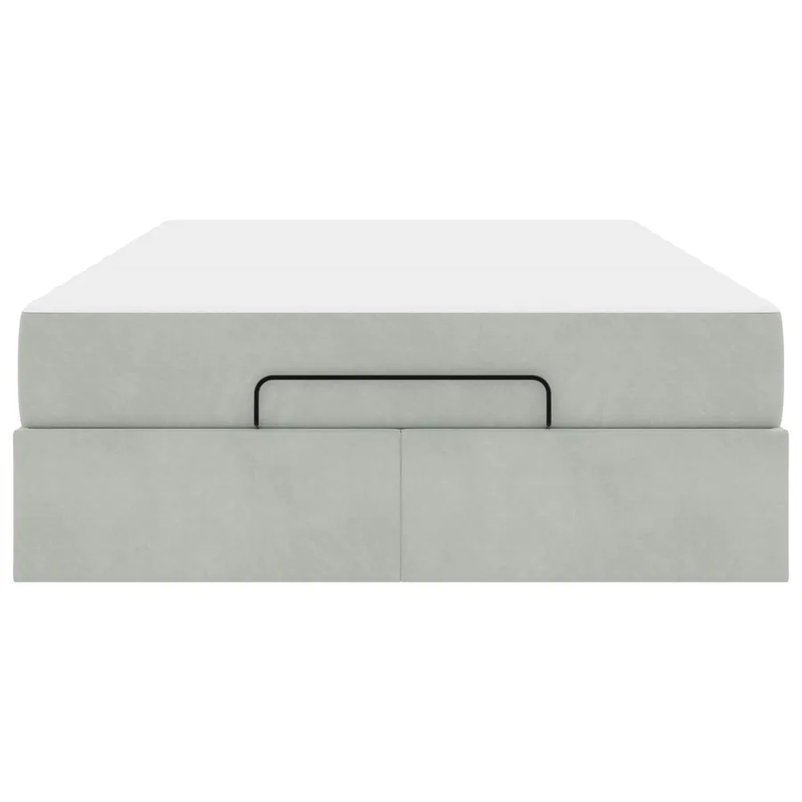 Cadre de lit avec matelas 2 pcs Gris clair Velours - 6