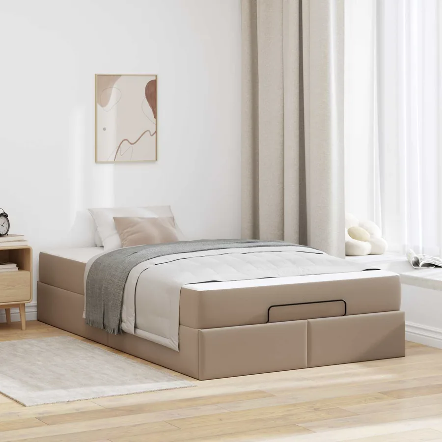 Cadre de lit avec matelas Autre 2 pcs Tan PVC