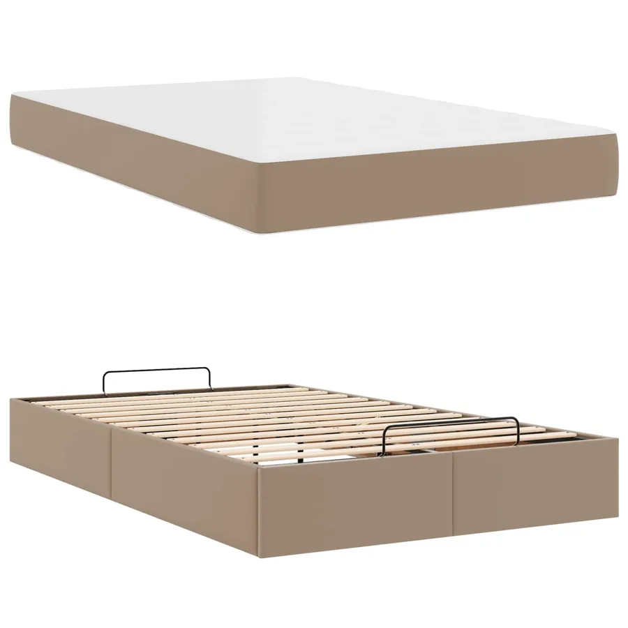 Cadre de lit avec matelas Autre 2 pcs Tan PVC - 5