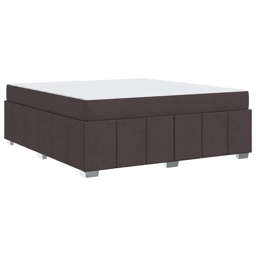 Cadre de lit avec matelas Marron foncé 180 x 200 cm tissu - 4