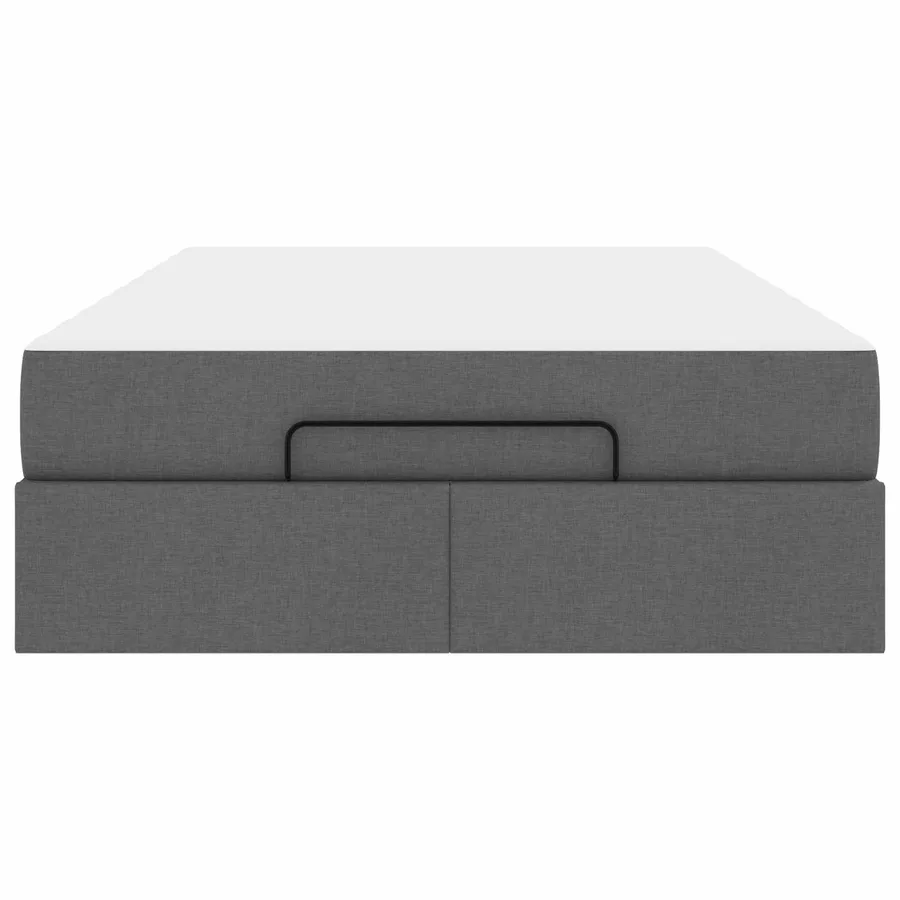 Cadre de lit avec matelas 2 pcs Gris Foncé tissu - 6