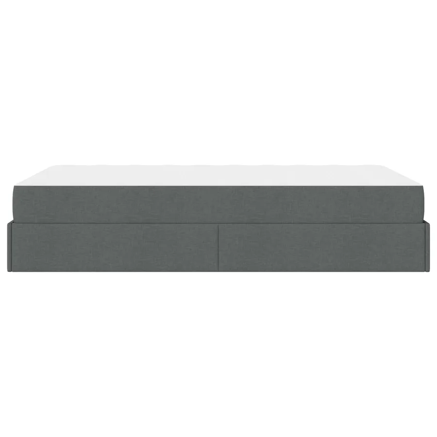 Cadre de lit avec matelas 2 pcs Gris Foncé tissu - 7