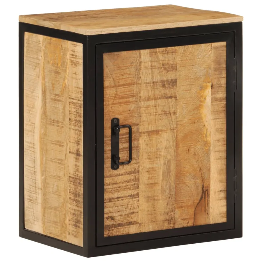 Armoire de salle de bain 40x30x50cm bois massif manguier et fer - 11