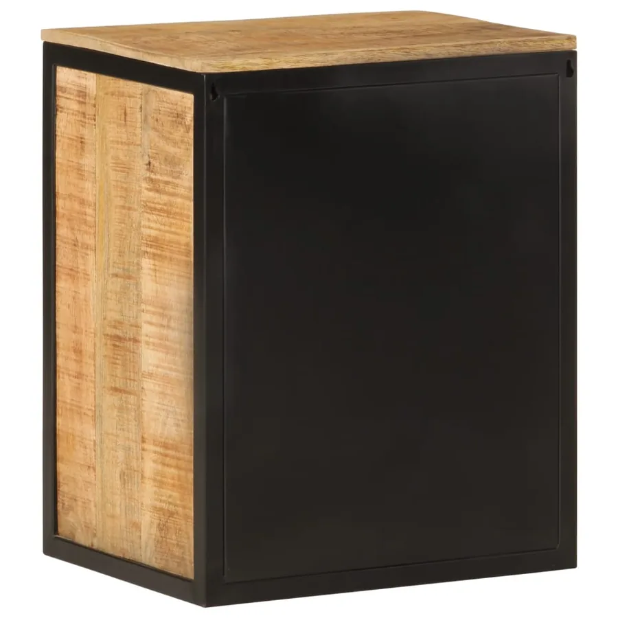 Armoire de salle de bain 40x30x50cm bois massif manguier et fer - 5