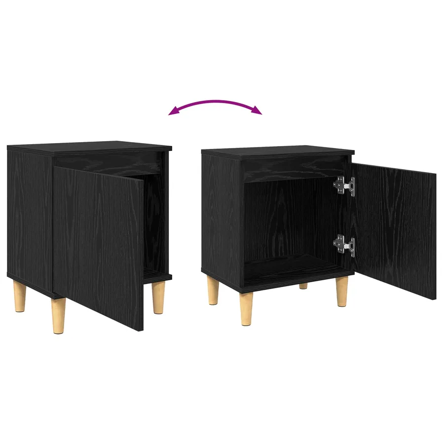 Cabinet de chevet Chêne noir 40 x 30 x 50 cm Bois d'ingénierie - 11