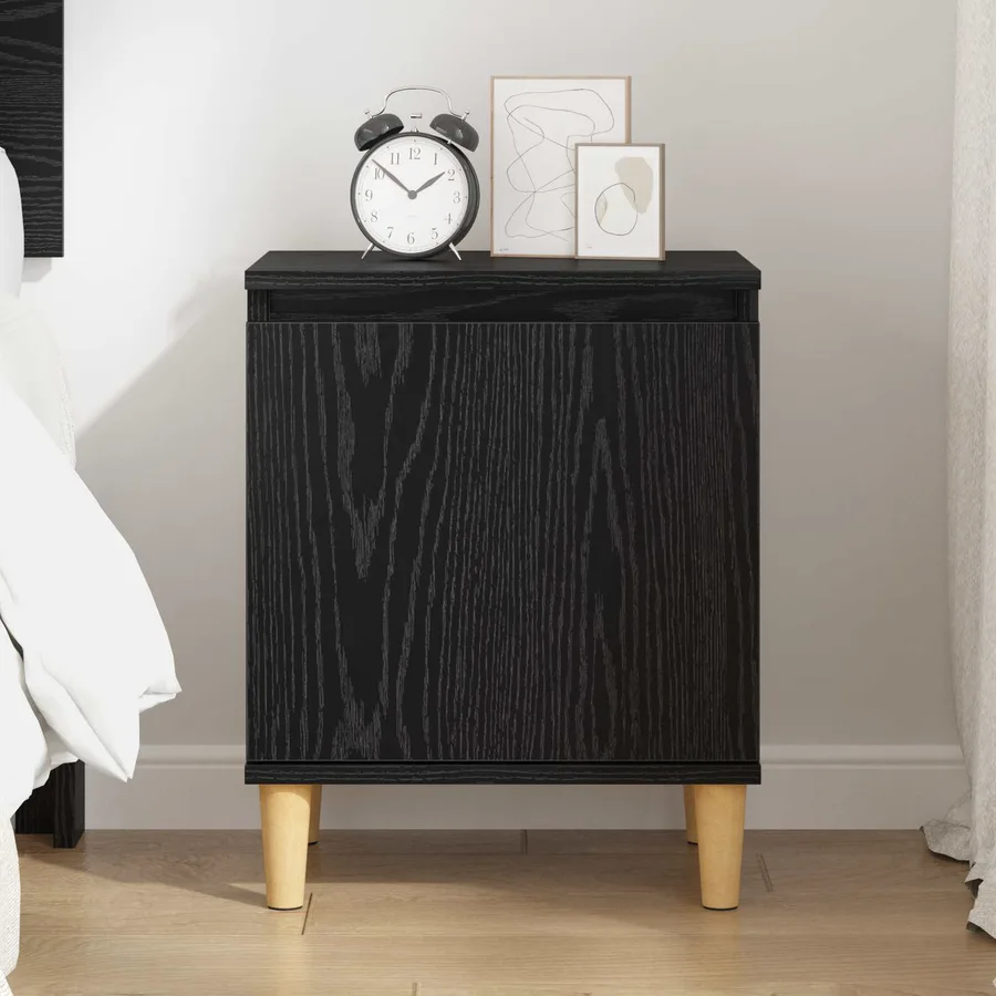 Cabinet de chevet Chêne noir 40 x 30 x 50 cm Bois d'ingénierie - 4