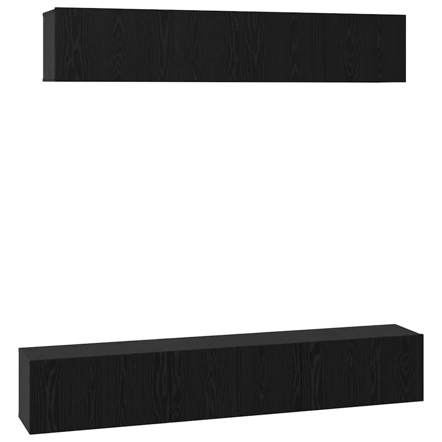 Ensemble meuble TV 5 pcs Chêne noir Bois d'ingénierie - 2