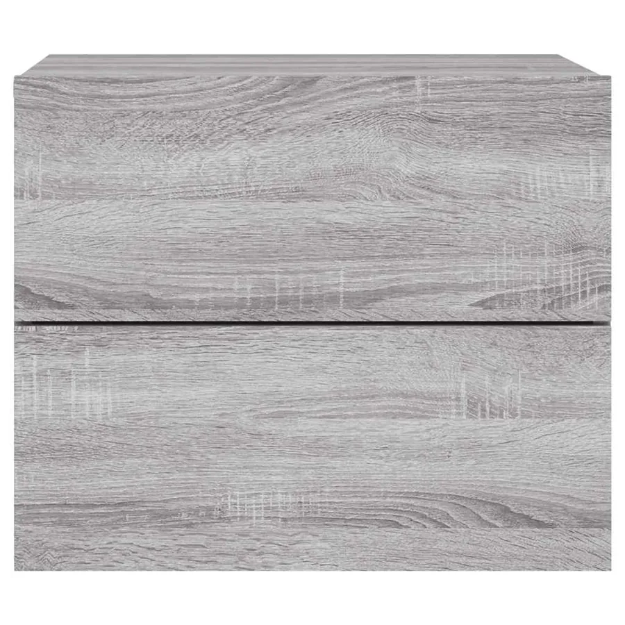 Table de chevet murale avec lumières LED sonoma gris - 7