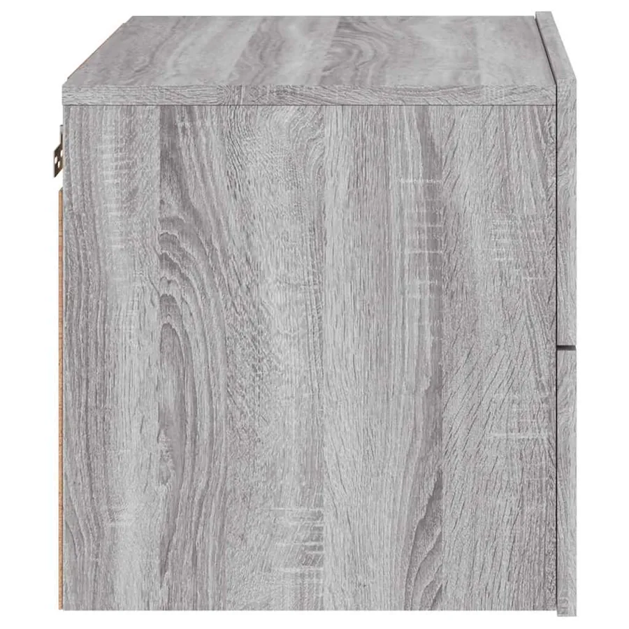 Table de chevet murale avec lumières LED sonoma gris - 8