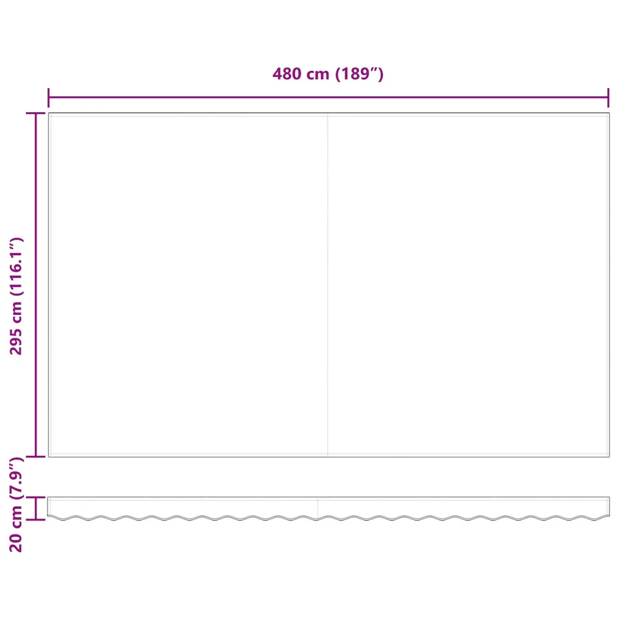 Auvent rétractable Multicolore 500 × 300 cm Polyester - 16