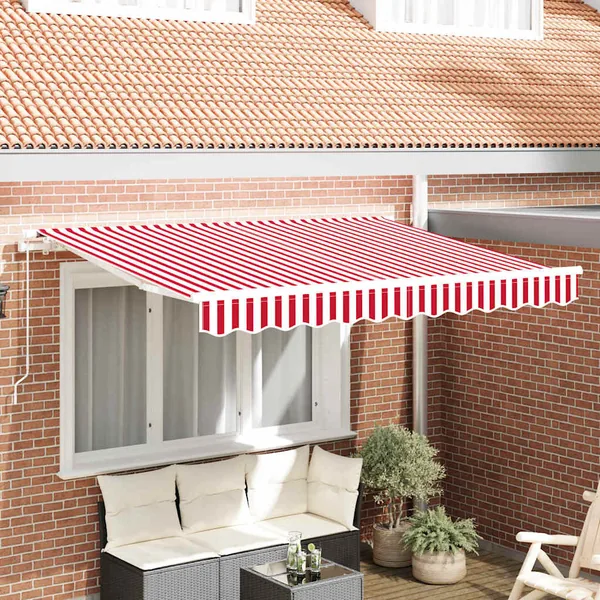 Auvent Rétractable Rouge 250 x 200 cm tissu