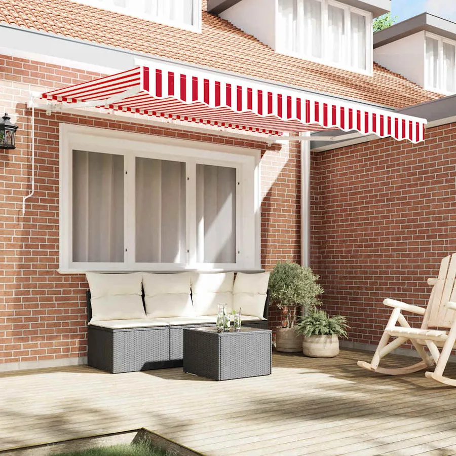 Auvent Rétractable Rouge 250 x 200 cm tissu - 3