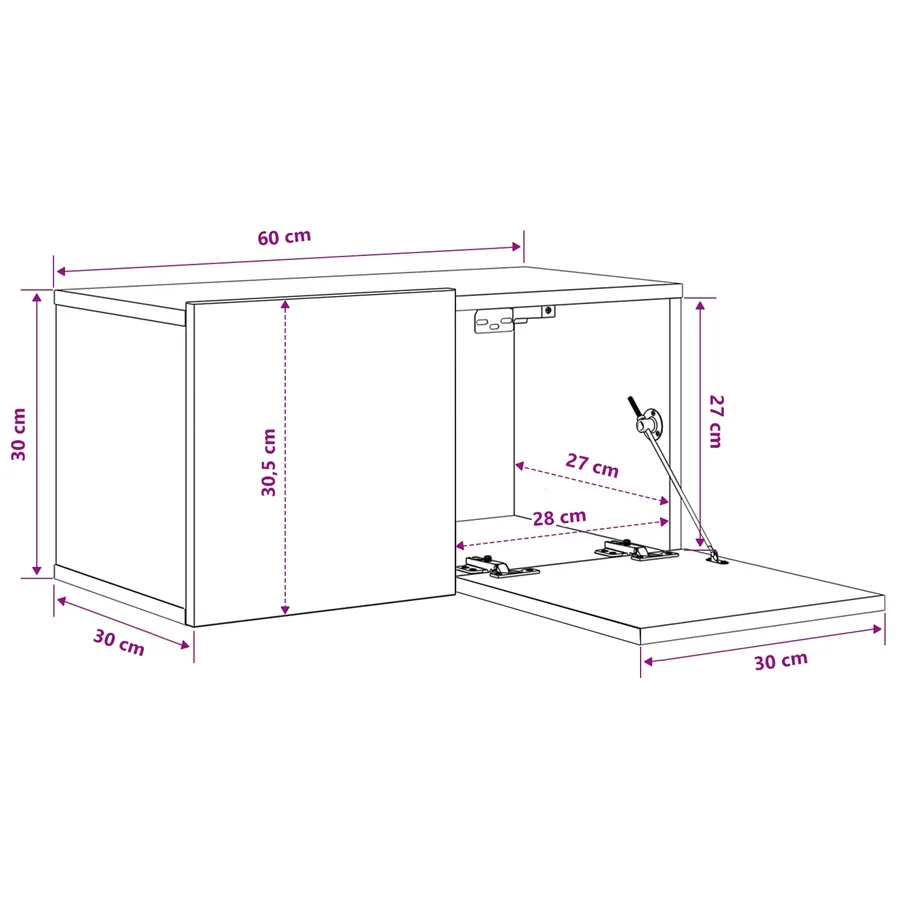 Ensemble meuble TV 2 pcs Multicolore 60 x 30 x 30 cm - 12