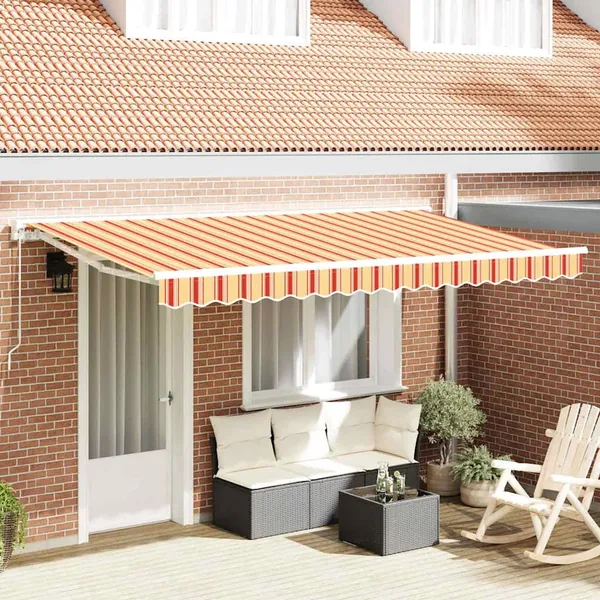 Toile de rechange pour auvent Jaune et Orange 4 x 2 m Polyester