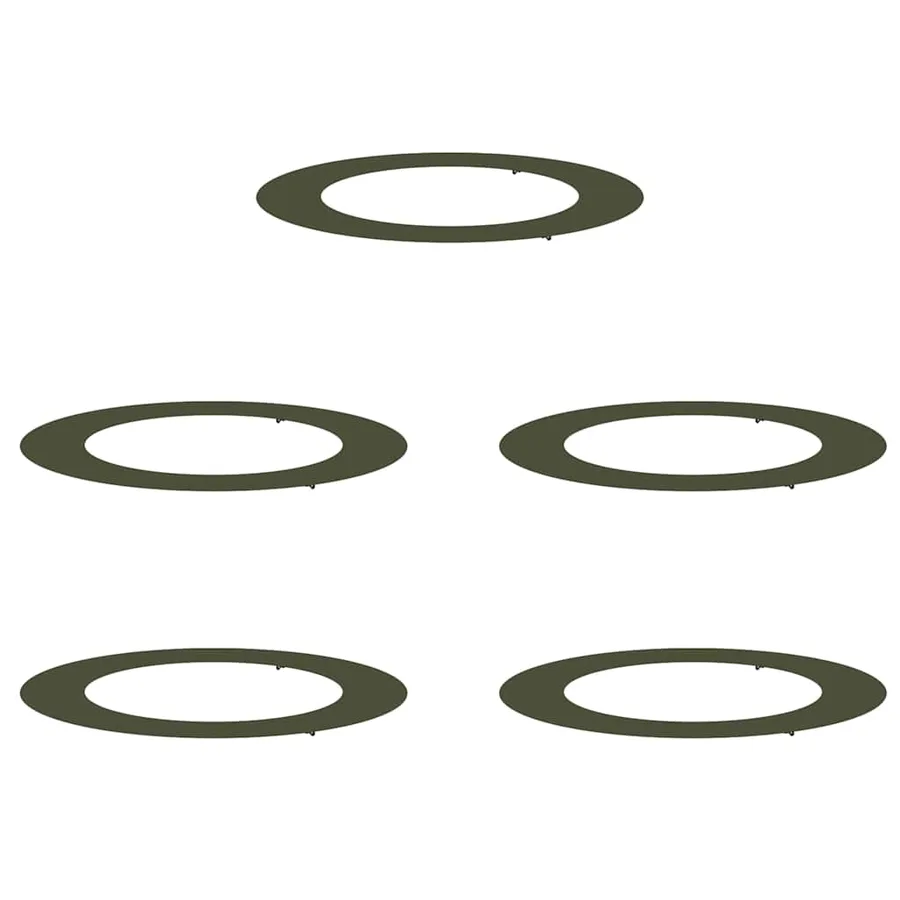 adapté pour anneaux d'arbre plats 5 pc Vert olive Ø60/90 cm - 2