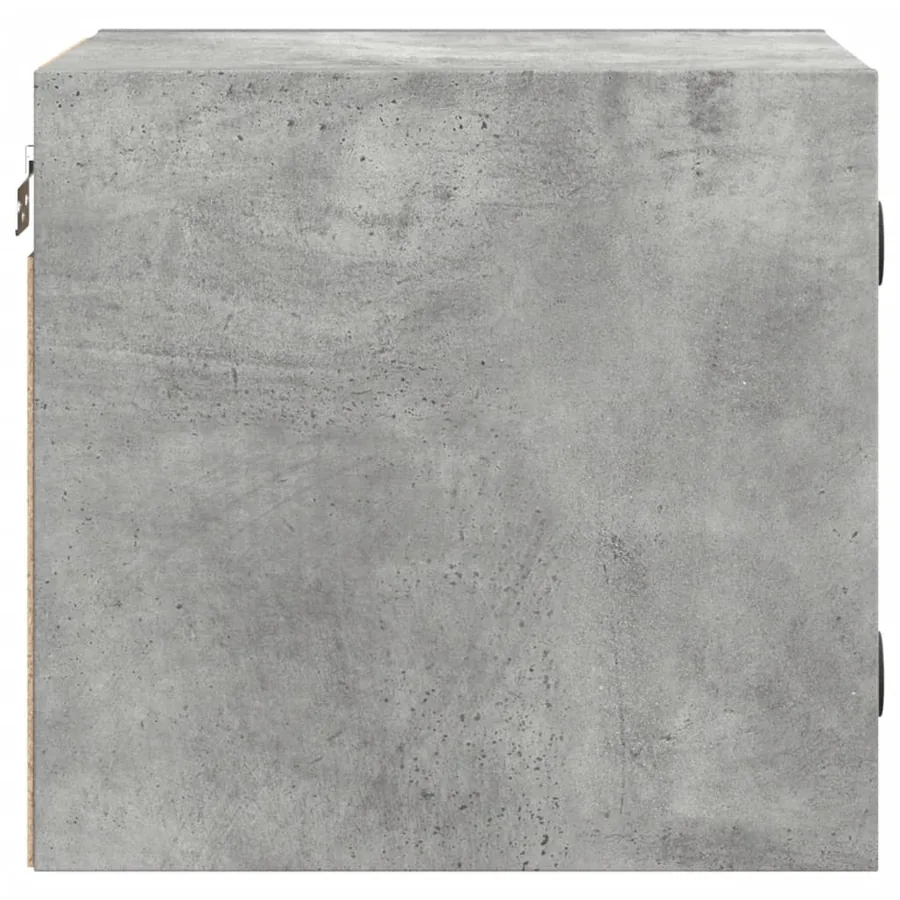 Tables de chevet et portes vitrées 2 pcs gris béton 35x37x35 cm - 8