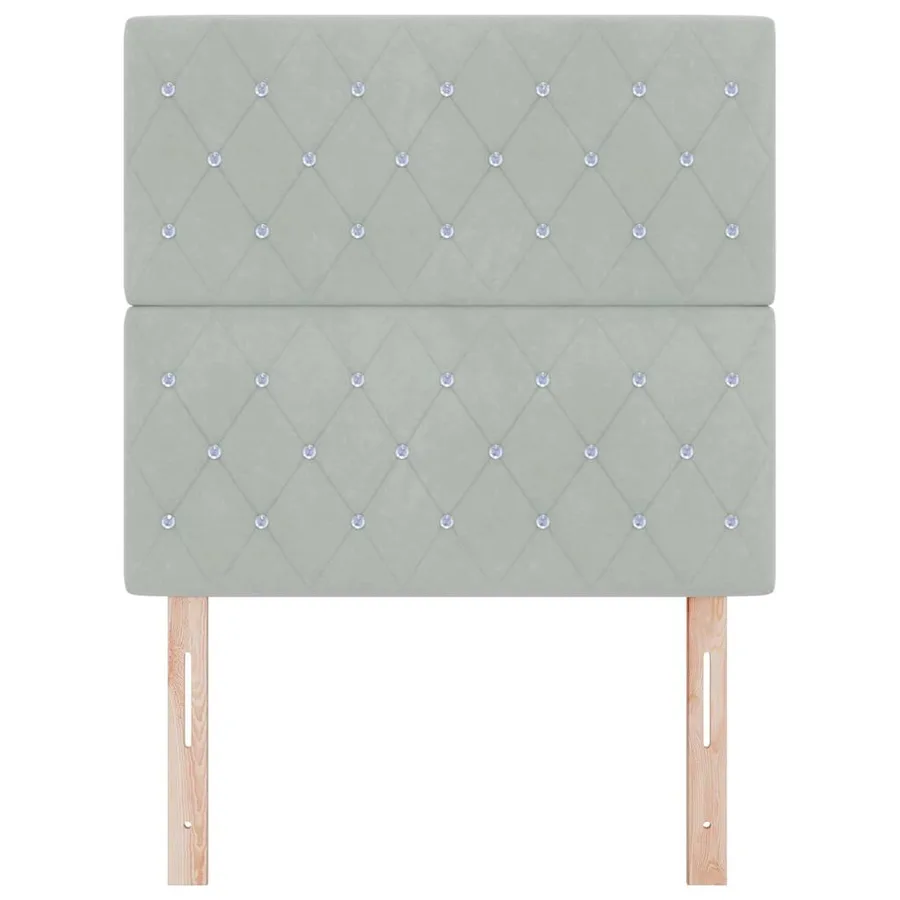 Tête de lit Gris clair 100 cm Velours - 4