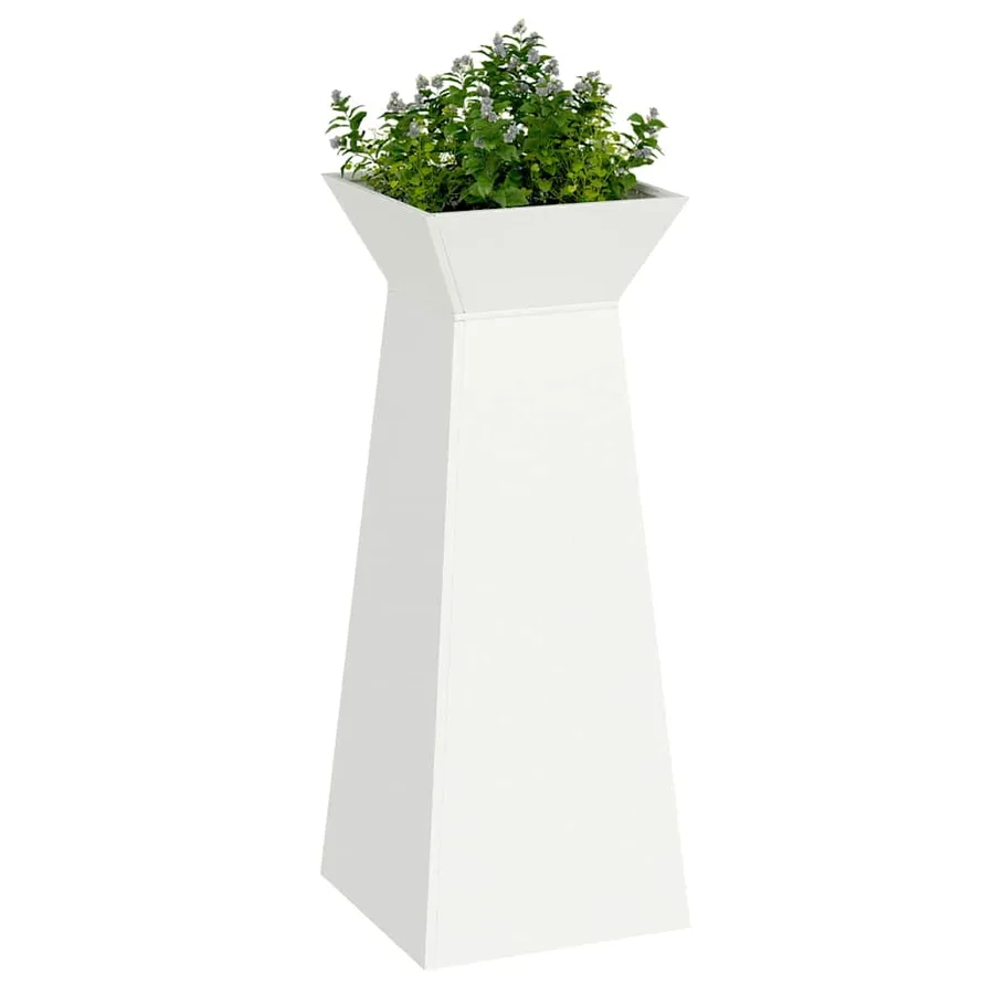 Jardinière à pilier 2 pc Blanc 40 x 40 x 100 cm - 3