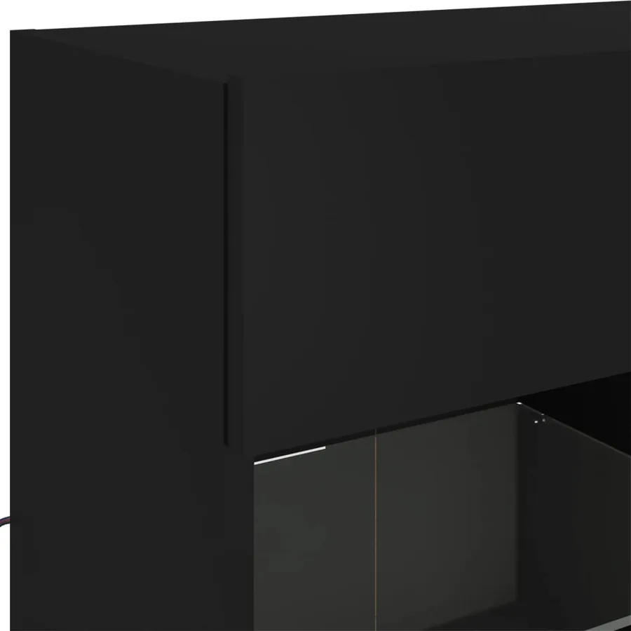 Meuble TV mural avec lumières LED noir 78,5x30x60,5 cm - 8