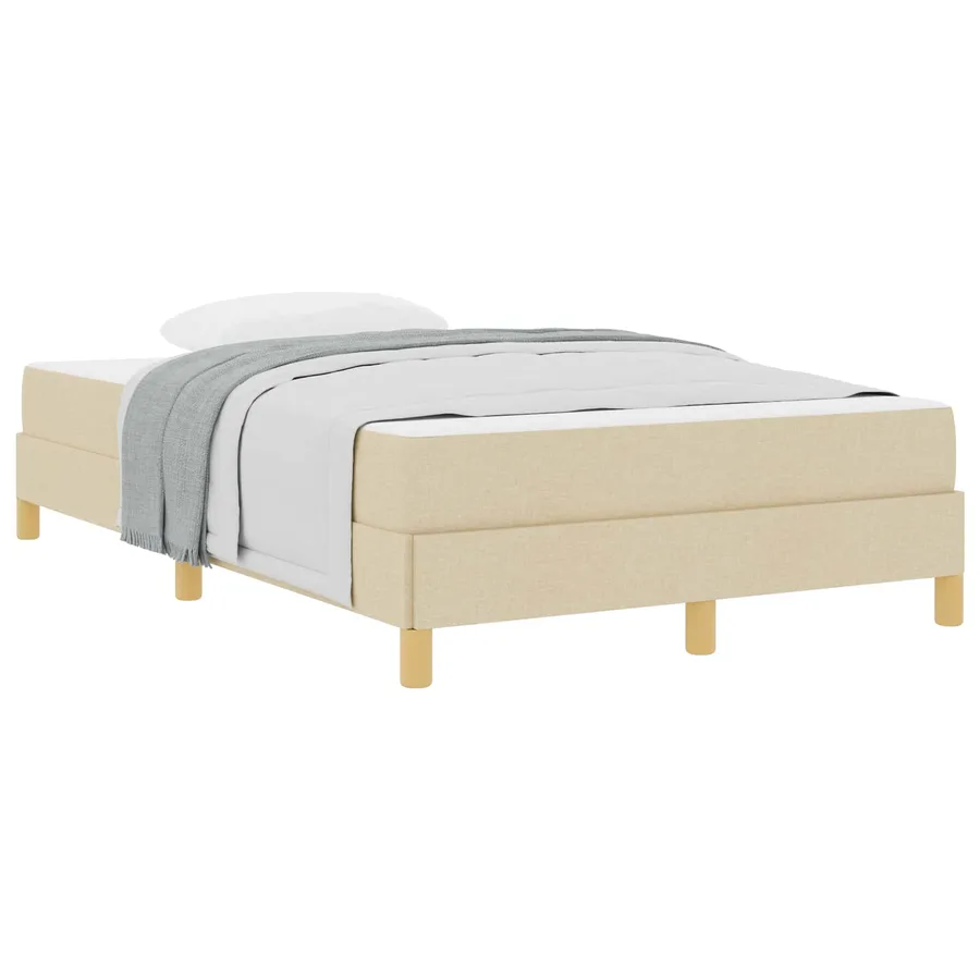 Lit à ressorts avec matelas Crème 120 x 190 cm tissu - 3