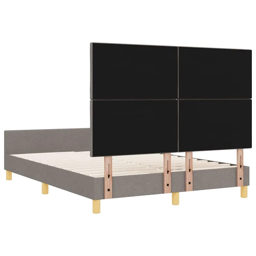 Cadre de lit avec tête de lit Taupe 160 x 200 cm tissu - 9