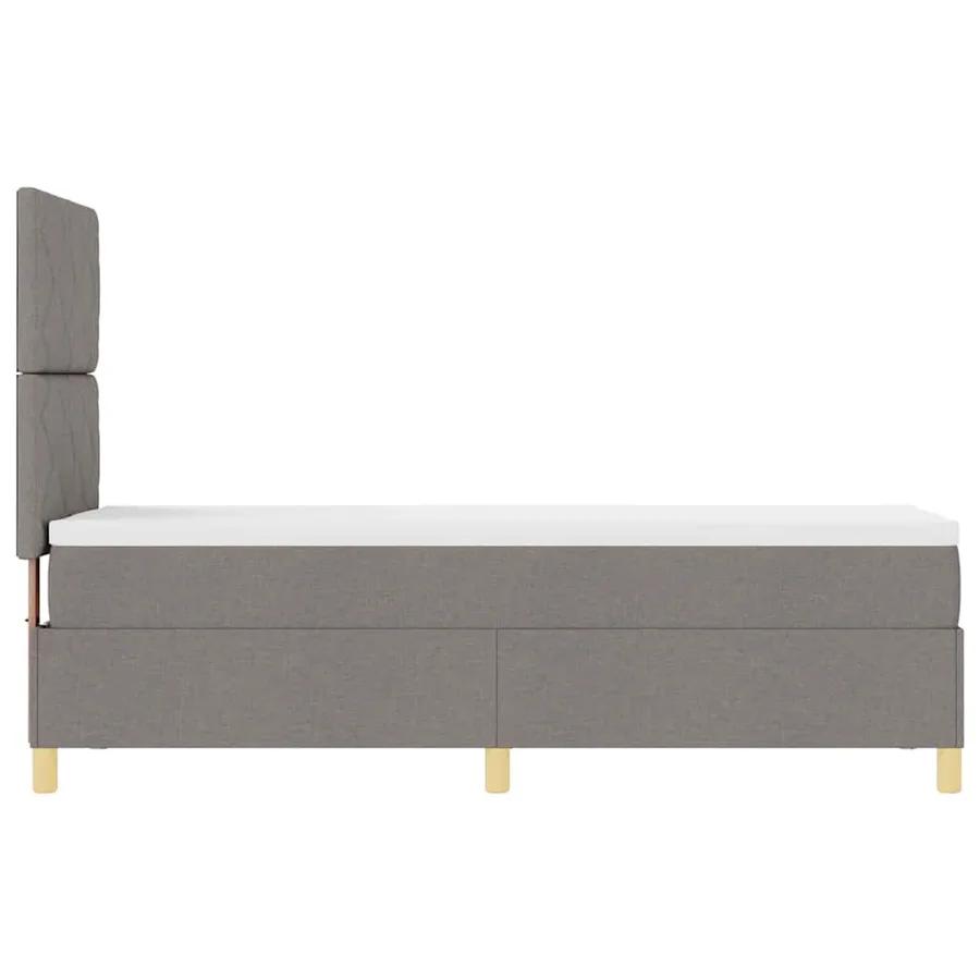 Lit à ressort LED avec tête de lit Taupe 80 x 200 cm tissu - 9