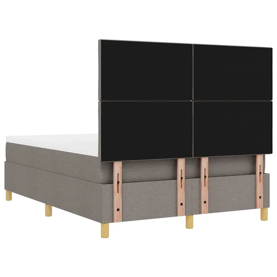 Lit à ressorts avec tête de lit Taupe 200 x 160 cm tissu - 8