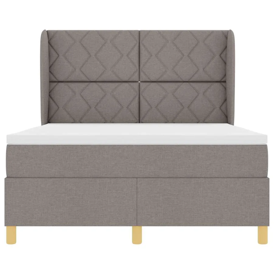 Lit à ressorts avec tête de lit Taupe 200 x 160 cm tissu - 7