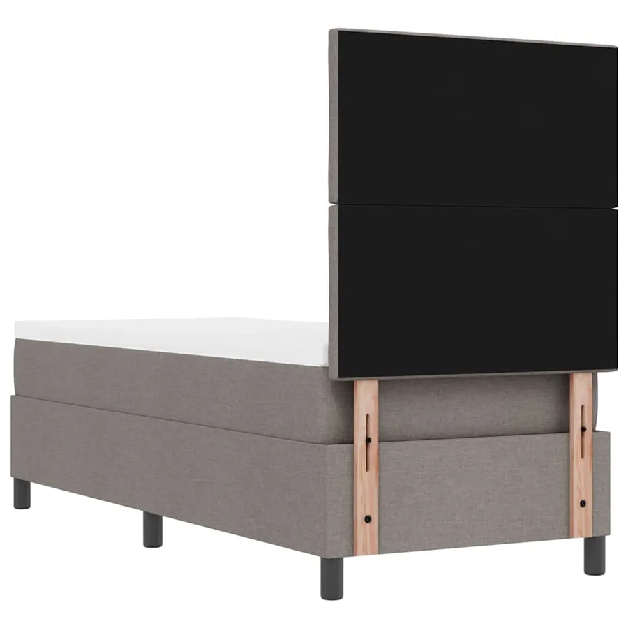 Lit à ressorts avec bandes LED Taupe 80 x 200 cm tissu - 10