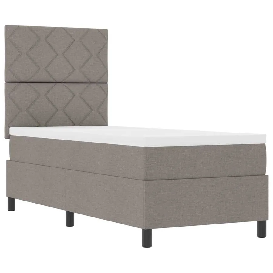 Lit à ressorts avec bandes LED Taupe 80 x 200 cm tissu - 6