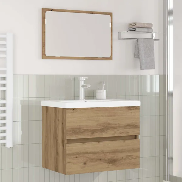 Ensemble de mobilier de salle de bain 3 pc Chêne artisanal