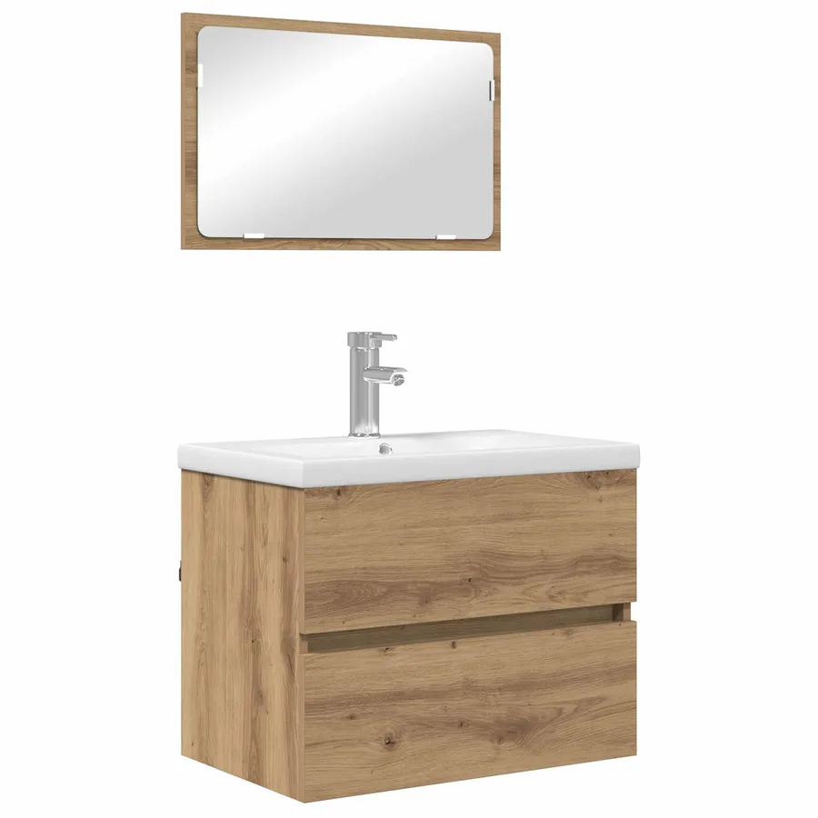 Ensemble de mobilier de salle de bain 3 pc Chêne artisanal - 2