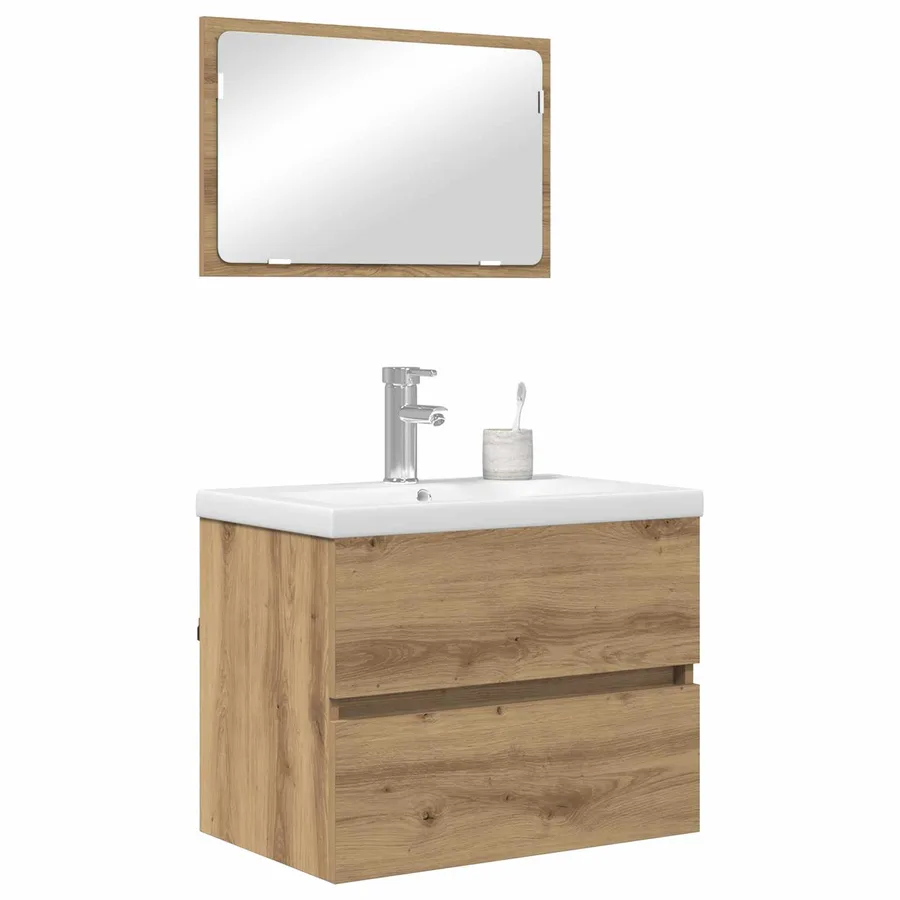Ensemble de mobilier de salle de bain 3 pc Chêne artisanal - 3