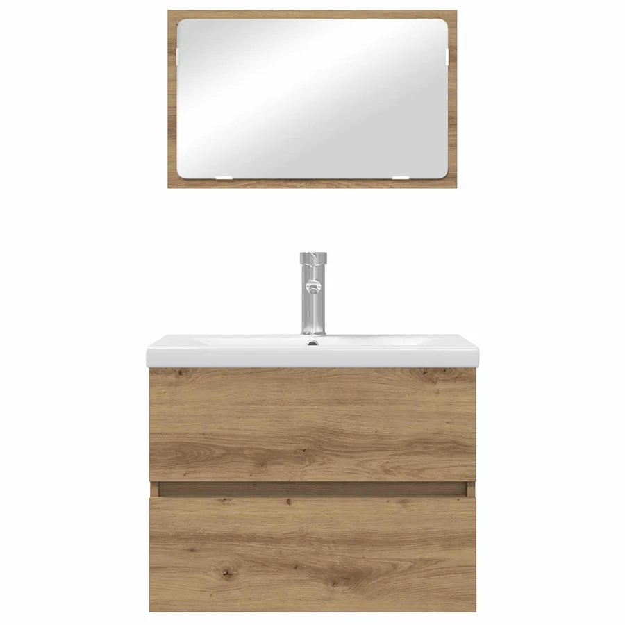 Ensemble de mobilier de salle de bain 3 pc Chêne artisanal - 7