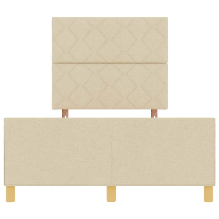 Cadre de lit avec tête de lit Crème 120 x 190 cm tissu - 7