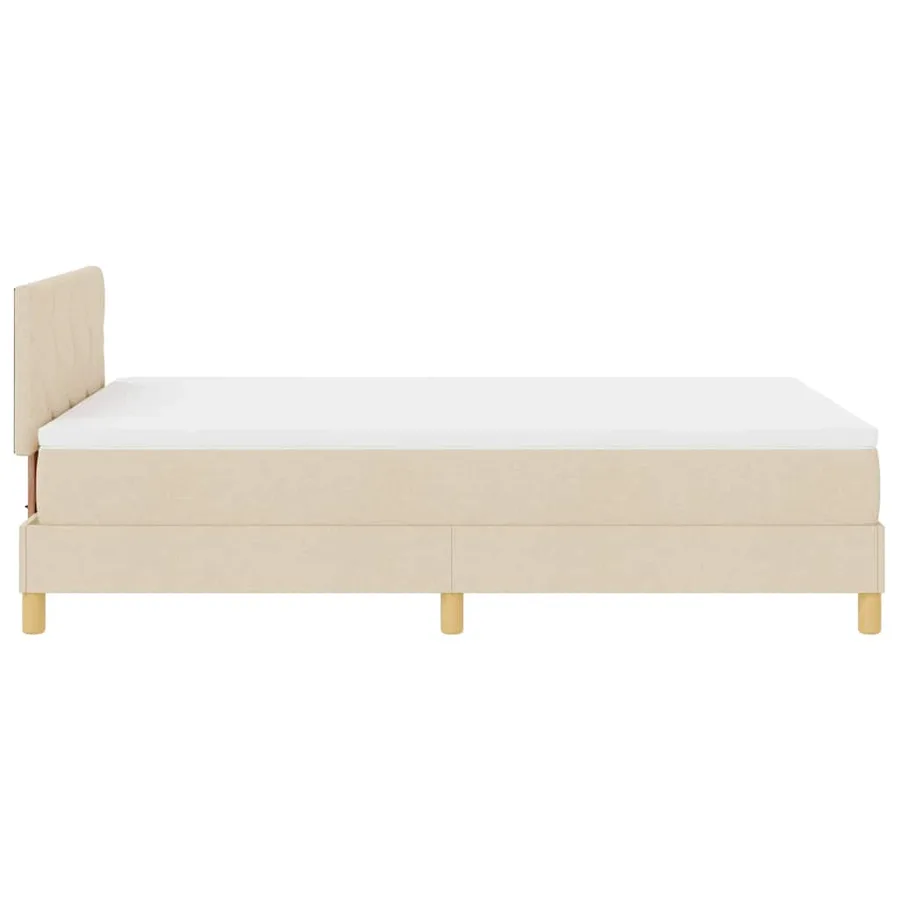Lit à ressort LED avec coussin Crème 120 x 190 cm tissu - 9