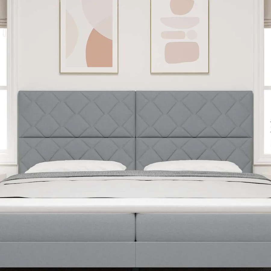 Tête de lit Gris clair 200 cm tissu - 3