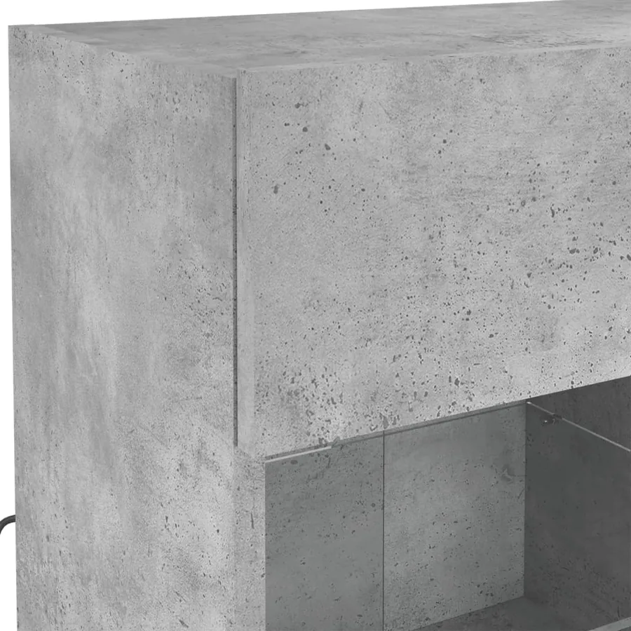 Meuble TV mural avec lumières LED gris béton 78,5x30x60,5 cm - 8
